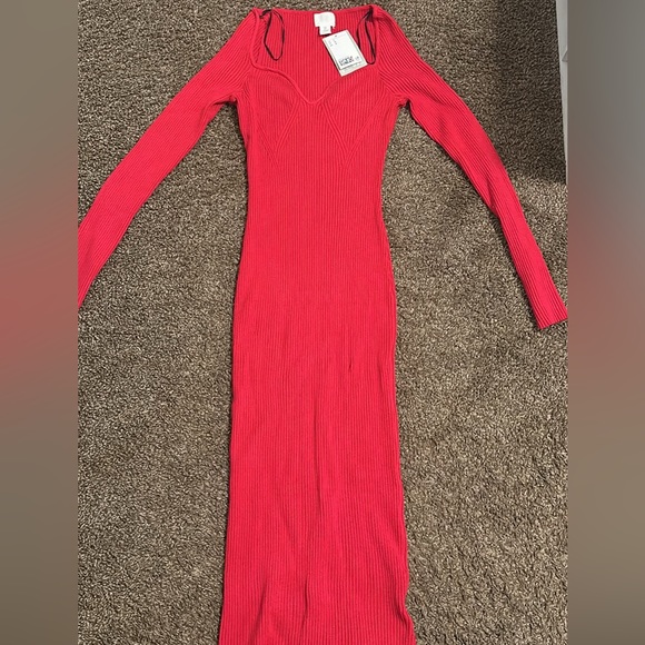 H&M Dresses Hm Long Red Dress Poshmark
